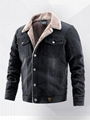 Men's denim jacket with collar, washed