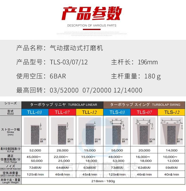 UHT日本氣動超聲波打磨機左右擺拋光研磨機TLS-03左右搖擺超聲波銼刀 3