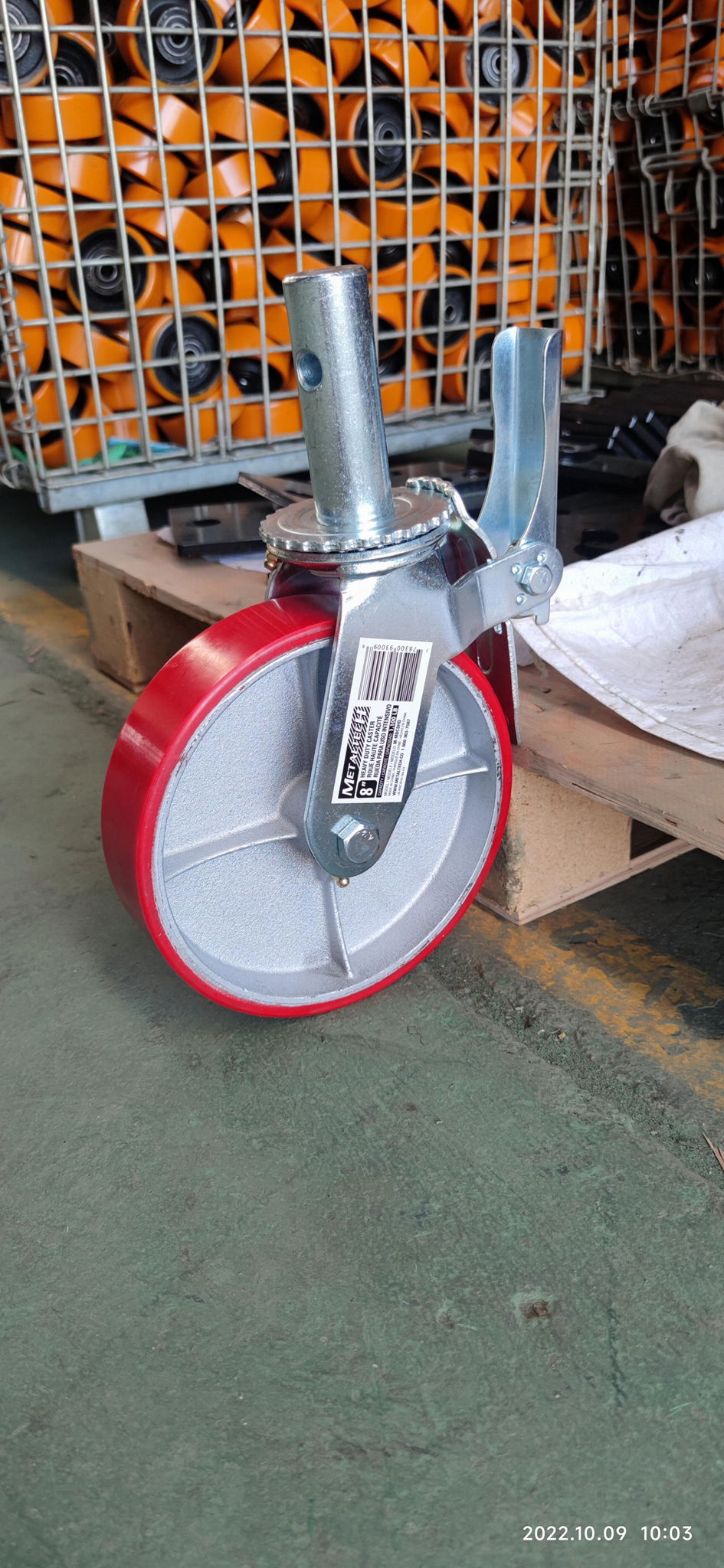 6 inch iron core PU scaffolding casters 4