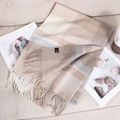 Unisex woolen scarves 100%wool men plaid winter scarves 1