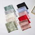 Women 100%Silk Thin Solid Color Scarf Monochrome Small Square Scarf Handkerchief