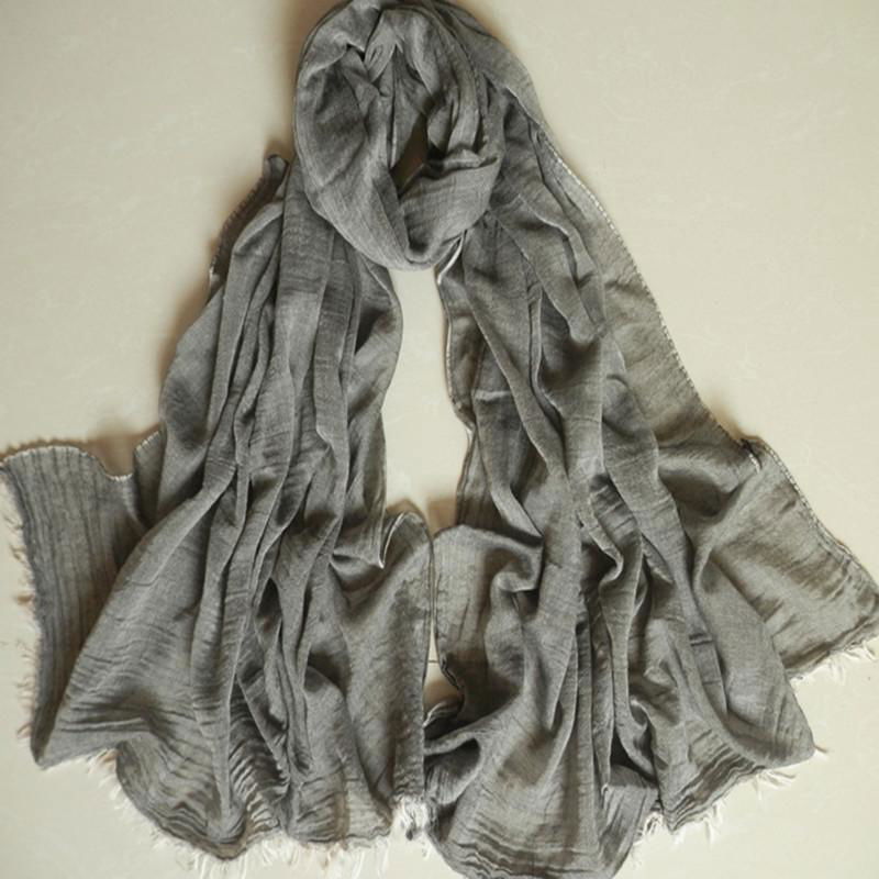 Women Fashion 100%Cotton Large Scarves Men Yarn Dyed Soft Neck  Warm Scarf