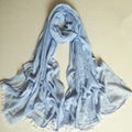 Women Fashion 100%Cotton Large Scarves Men Yarn Dyed Soft Neck  Warm Scarf 3