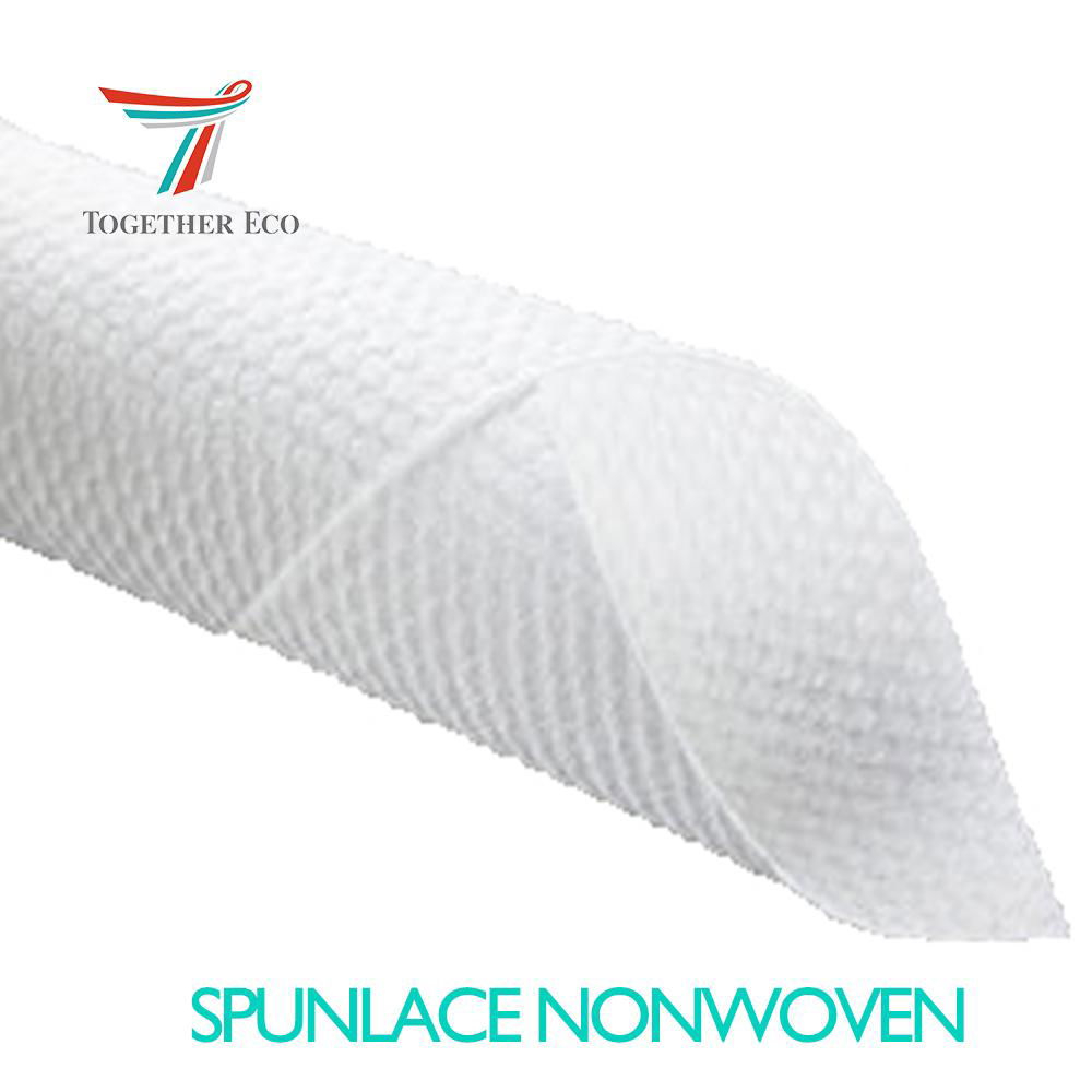 printed Polyester Spunlace Nonwoven Fabric Woodpulp For Wet Wipes 3