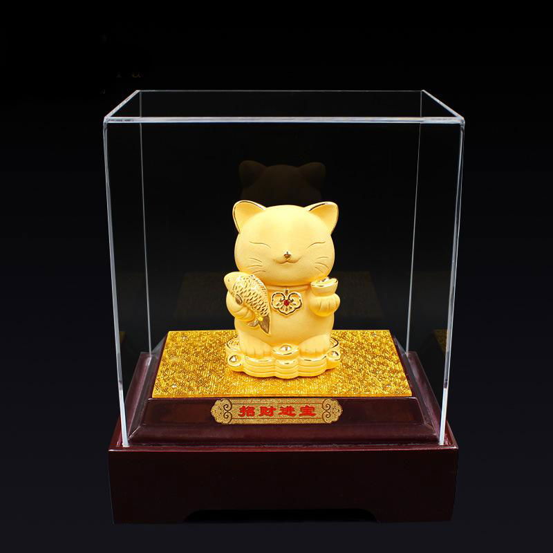 Velvet Sand Gold Crafts Lucky Golden Cat 4