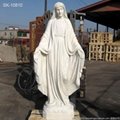 Religious White Marble Blessed Mother Mary Statue for Church and Home 