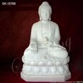 White Marble Seated Buddha Statue for Outdoor Garden and Indoor Home Decor