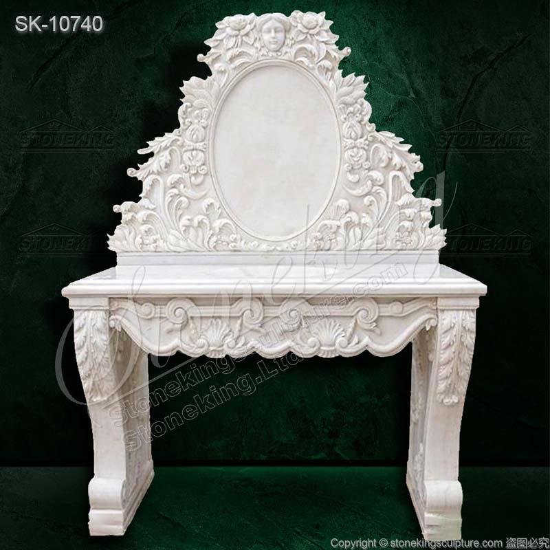 Luxurious White Marble Sink Vanity for Bathroom and Home Decor