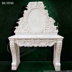 Luxurious White Marble Sink Vanity for