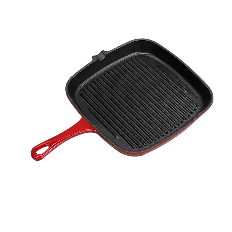 AS-P24 Enameled Cast Iron Square Grill Pan