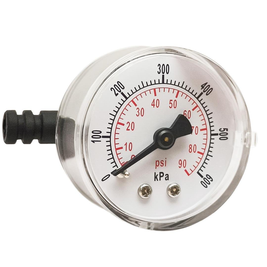 Car Pressure Gauge 1-3/5" Dial Back Mount,0-90 Psi 600 Kpa, Dual Scale Measureme 4