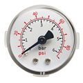 Car Pressure Gauge 1-3/5" Dial Back Mount,0-80 Psi 6 Bar, Dual Scale Measurement 1