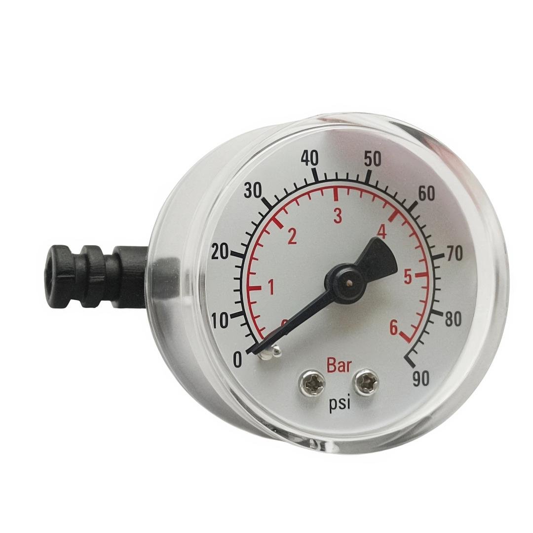 Car Pressure Gauge 1-3/5" Dial Back Mount,0-90 Psi 6 Bar, Dual Scale Measurement 3
