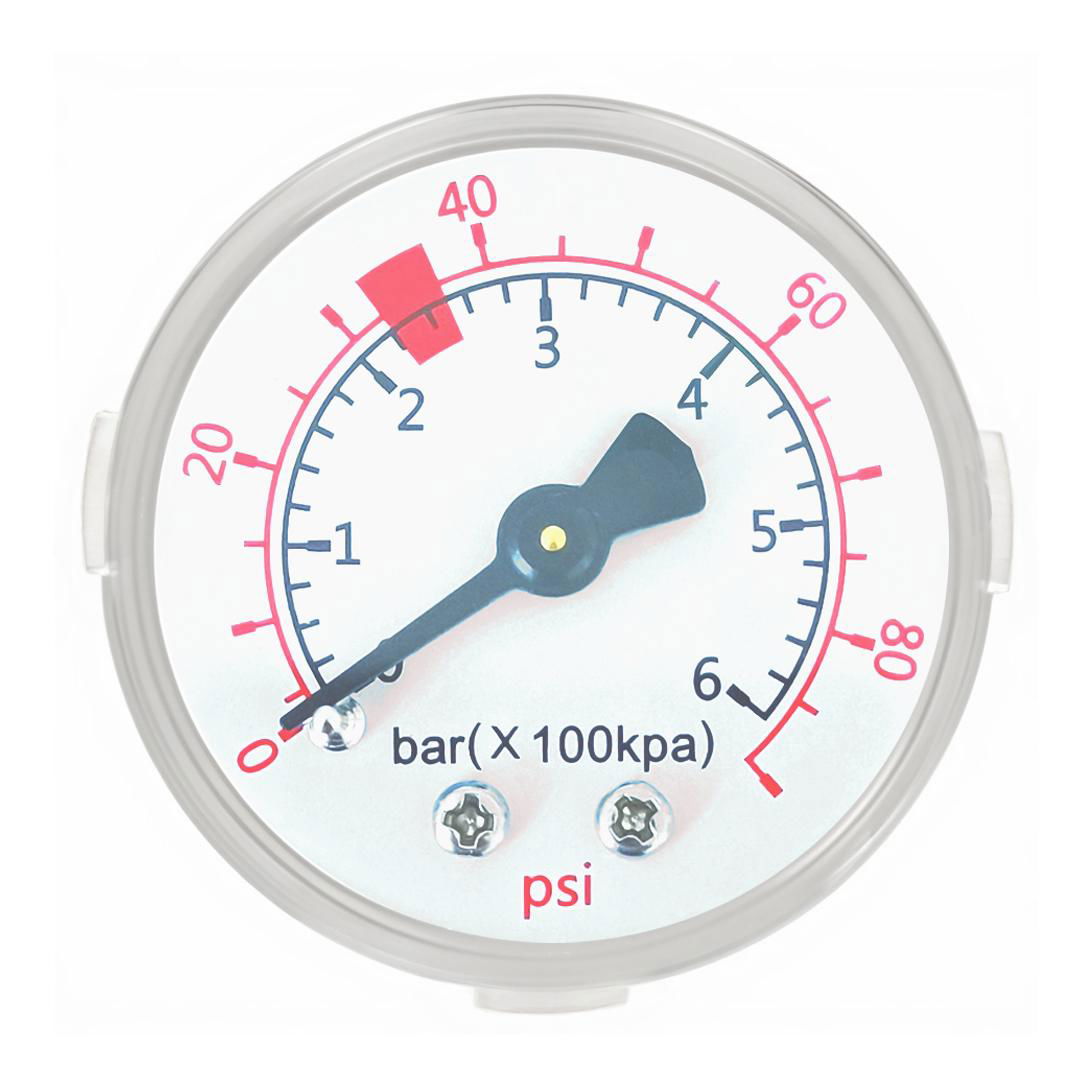 Car Pressure Gauge 1-3/5" Dial Back Mount,0-80 Psi, Dual Scale Measurement Tool,