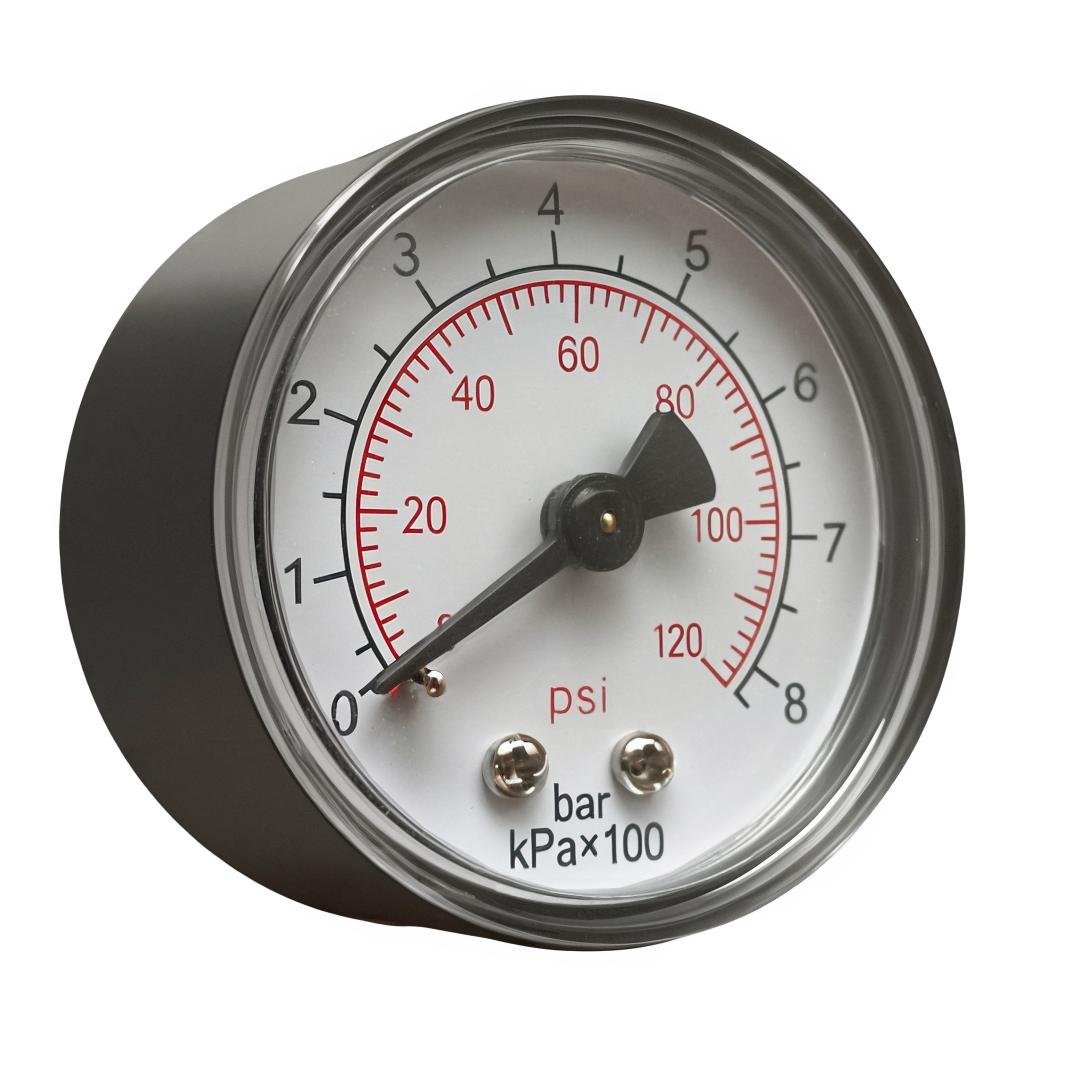 Car Pressure Gauge 1-3/5" Dial Center Back Mount,0-120 Psi, Dual Scale Measureme 2