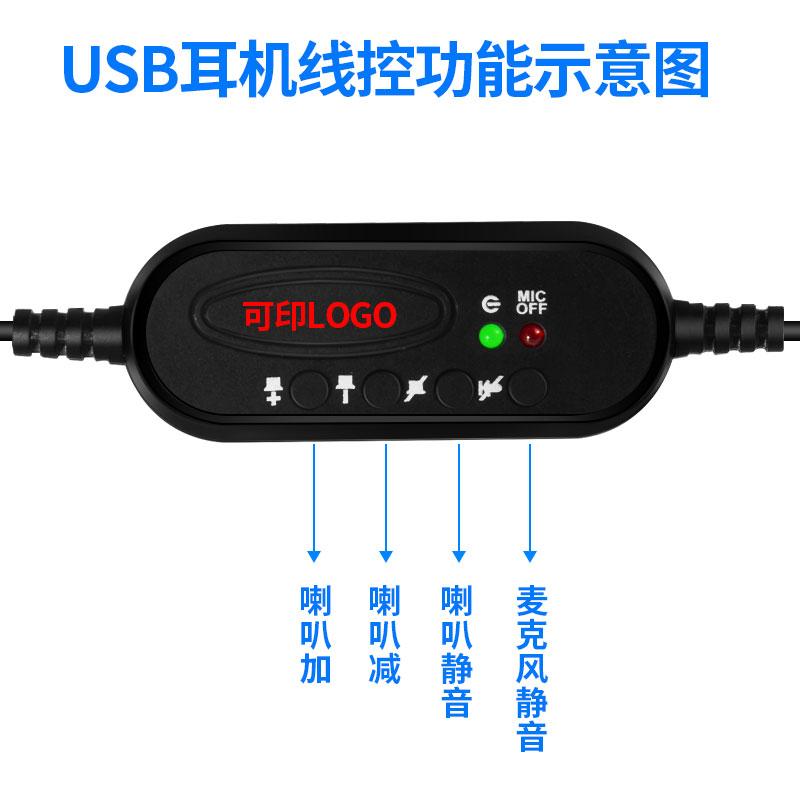 電腦手機typec接口頭戴式有線耳機語音通話麥克風設備廠家直銷 4