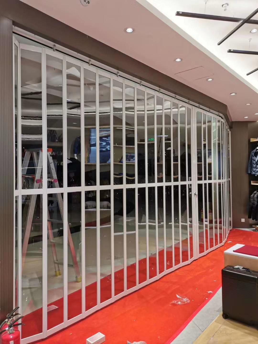 蘇州鋁合金水晶折疊門商場店鋪折疊門