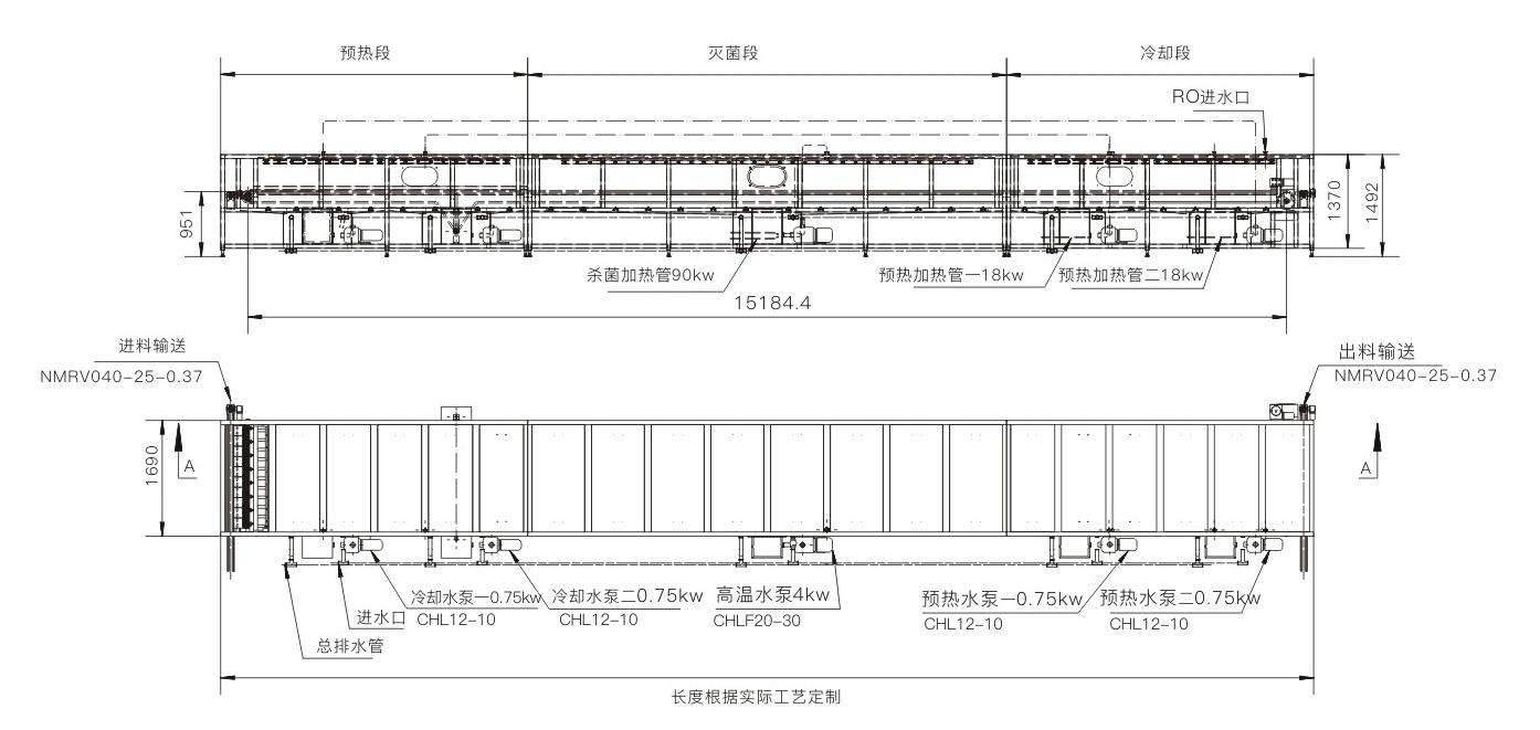 XHL-BHX巴氏灭菌烘干机(水淋灭菌瓶外清洗烘干机）