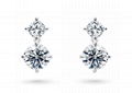 Diamond earrings, single stone, double