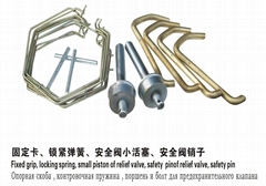 Fixed grip,locking spring,small piston of relief valve,safety pinof relief valve