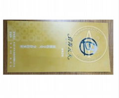 Custom Paper Golden Event Printing Ticket For Business Card Anti-Fake Ticket