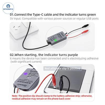 iP66 電池膠粘快速拆卸電纜適用於 iPhone 16 Plus 拆卸