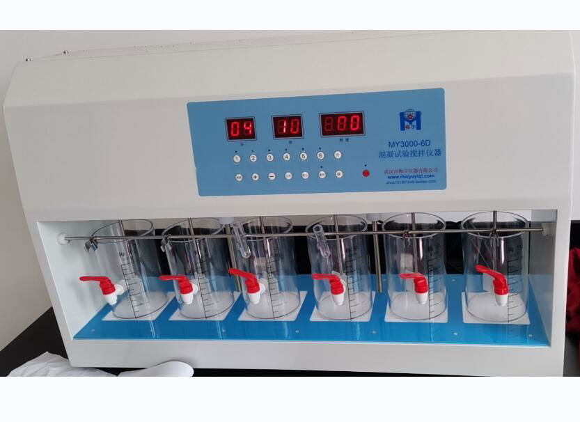 不锈钢,MY6000-6D数显六联混凝试验搅拌机20-400转垂直升降