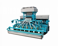 12 Rows Seeding Fertilizing Machine with Rotavator, Disc Harrow and Land Roller