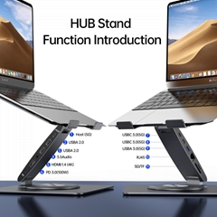 Multi-Port Ergonomic Laptop Stand Docking Station with 100W Power Delivery