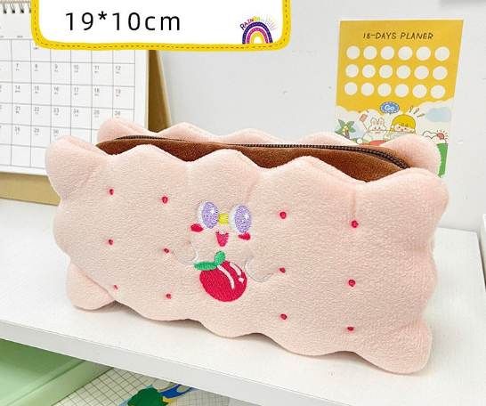 Cookie Shape Plush Pencil Case for Promotion Gifts 2