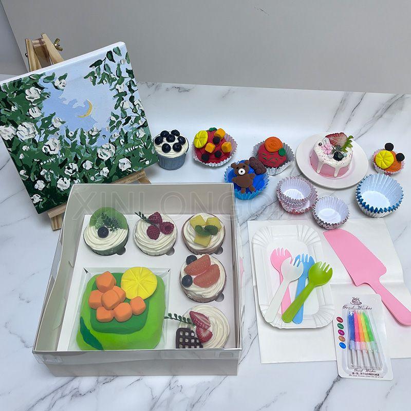 New Design Cardboard Cake Box With PET Transparent Lid 2