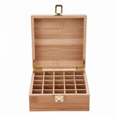 Wooden Essential Oil Box Bamboo Wood Essential Oil Box With 25 Slots