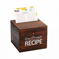 Home Decoration Wooden Recipes Display Box Carbonized Lacquered Pine Recipes Box