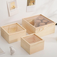 Customized Wooden Packaging Box Unfinished Wood Pine Storage Box