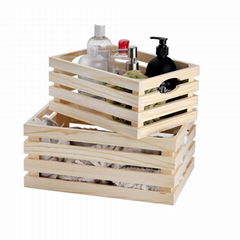 Factory Wholesale Wooden Vegetable Crate Unfinished Pine Wood Fruit Crate