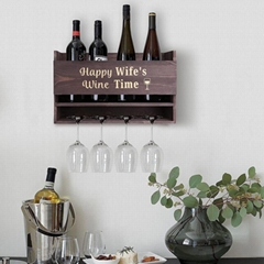 Multi-function Wooden Wine Rack Water Stain Pine Wood Display Rack