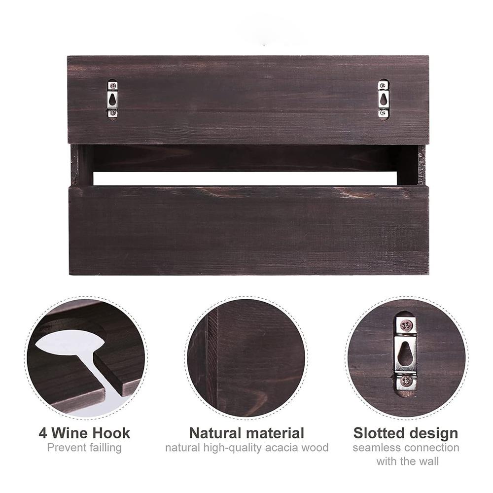 Multi-function Wooden Wine Rack Water Stain Pine Wood Display Rack 5