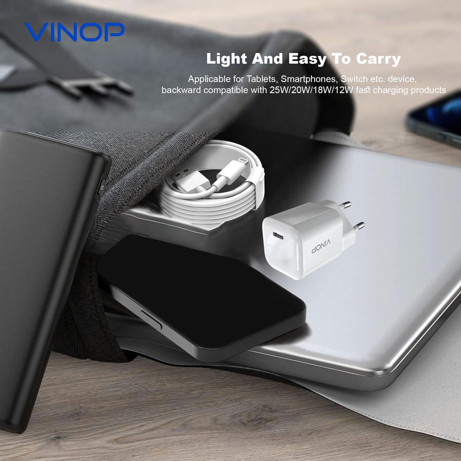 VINOP PD 30W USB-C GaN Mini Fast Charger 3