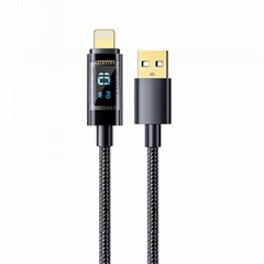 VINOP Fast Charging Braided Cable with Transparent Digital Display