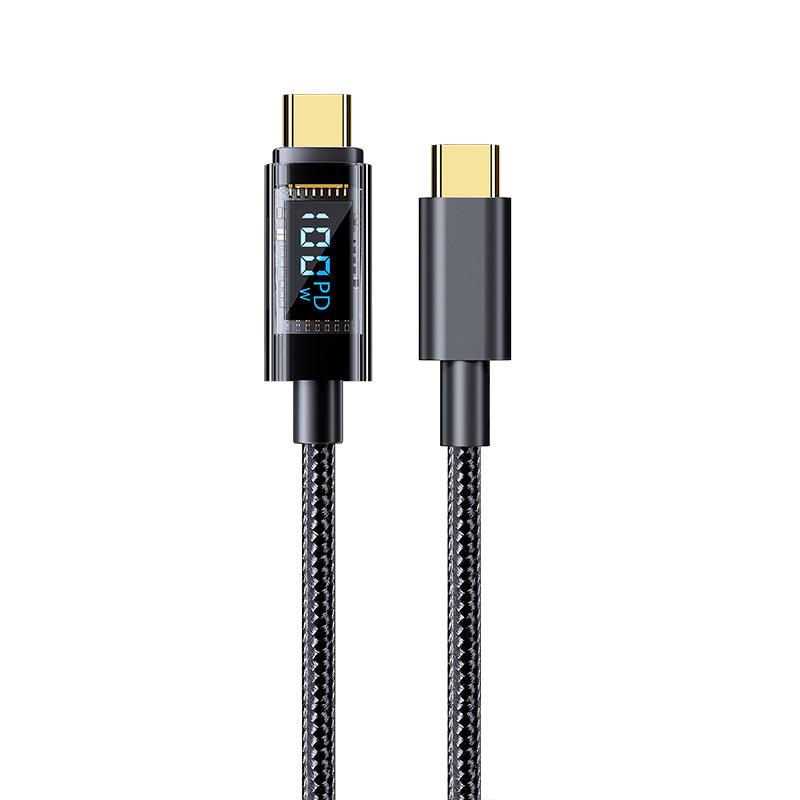 VINOP Fast Charging Braided Cable with Transparent Digital Display 3