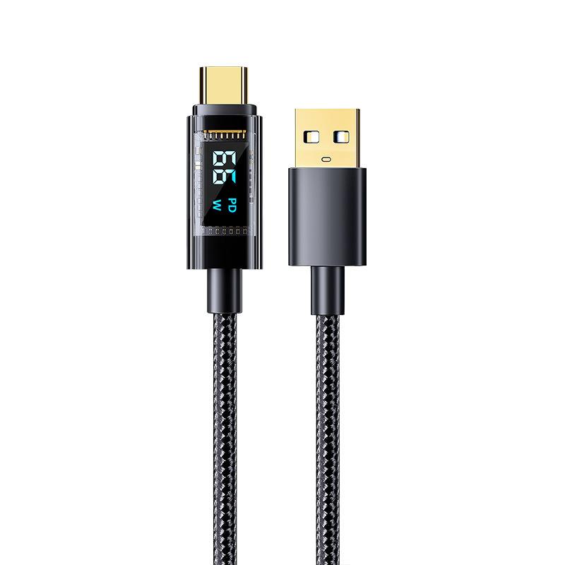 VINOP Fast Charging Braided Cable with Transparent Digital Display 5