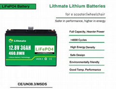 Wheelchair & mobility scooter 12v 36ah mobility scooter battery