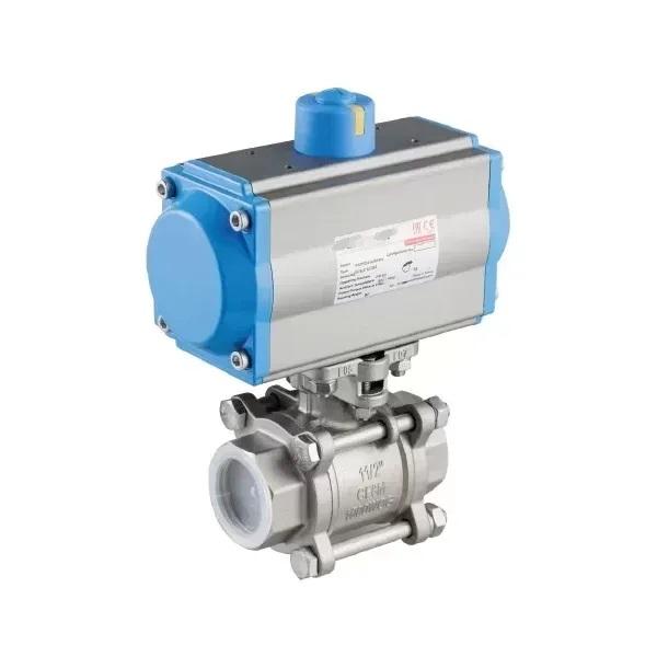 Pneumatic 3 Way Ball Control Valve, PN25-PN40, DN8-DN65, SS