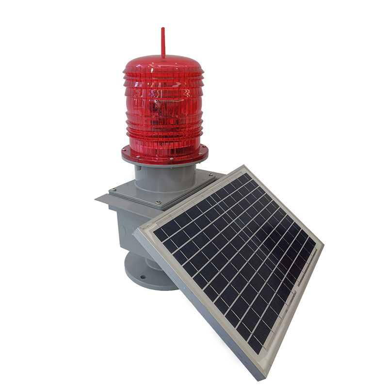 DC11-18V Solar Power Aviation Obstruction Light with Solar Panel 4