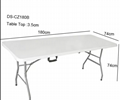 PLASTIC RECTANGULAR TABLE SIZE: L-180 *W67 CM HDPE TOP + STEEL FRAME