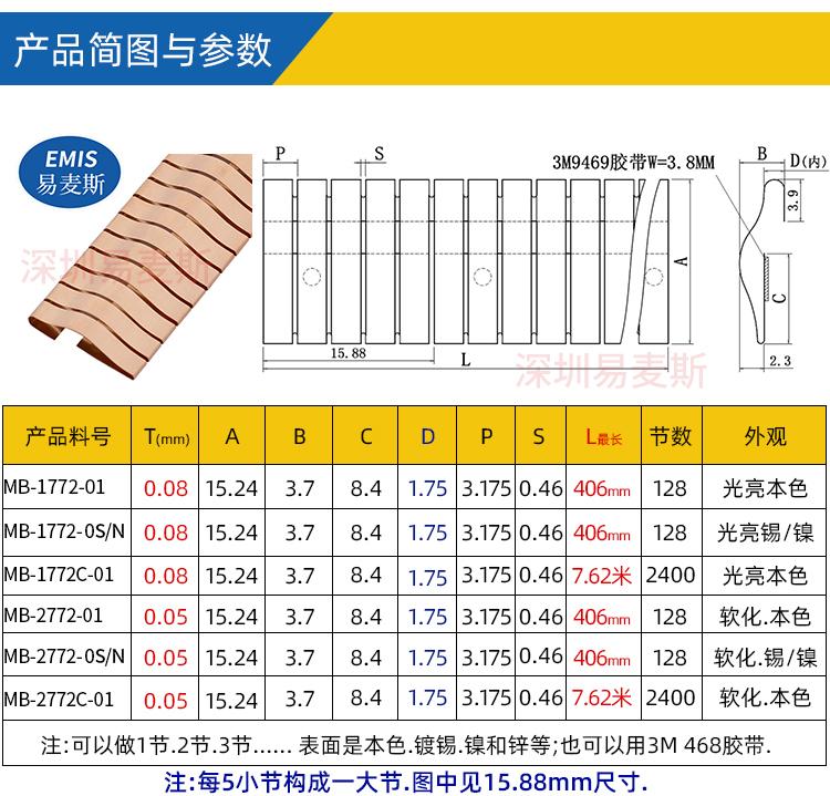 铍铜屏蔽条 EMI弹片 SMD弹片 铍铜弹片 屏蔽室簧片 免费样品 4