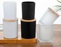 Bulk Black Wihte Frosted Glass Candle Jars with Lids