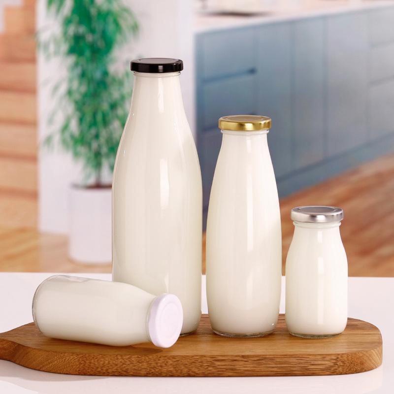 Best Sell Beverage Juice Water Milk Glass Bottles with Lids 3