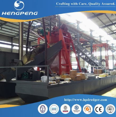 China High Efficiency Hengpeng 200t Chain Bucket Gold Mining Dredger