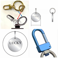 Keyring and Keychain set with Dog Hook and Dog Clip